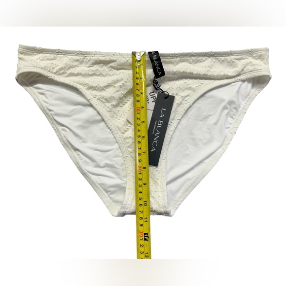 LA BLANCA SALTWATER SANDS white plus size 14 hipster bikini swim bottoms NWT - Picture 5 of 5